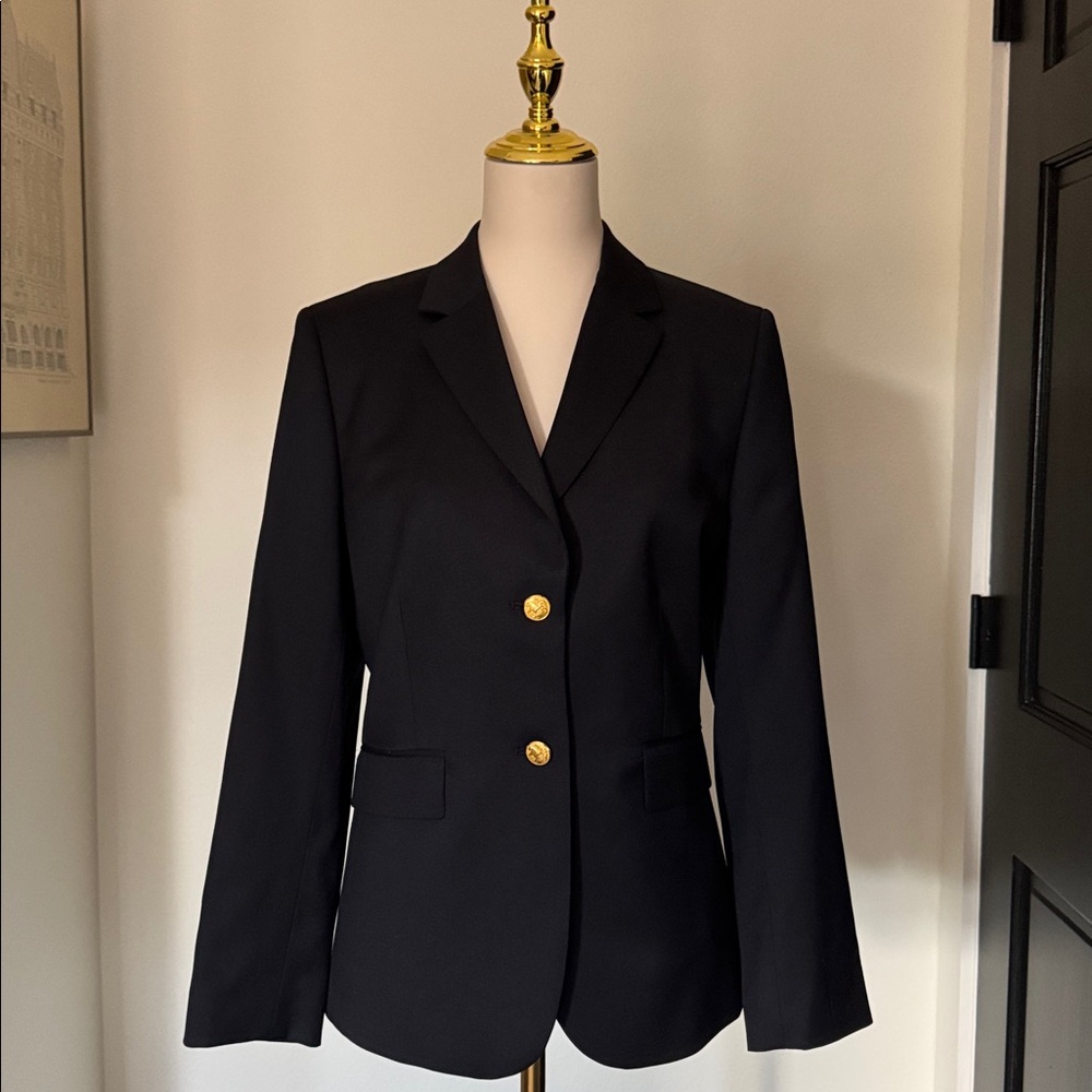 Brooks Brothers Navy Blazer with Gold Accents